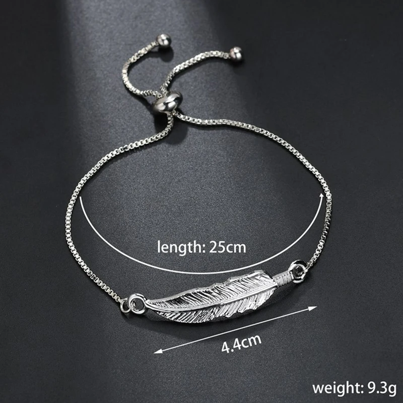 Новые простые Модные женские браслеты с листьями посеребренные Регулируемые