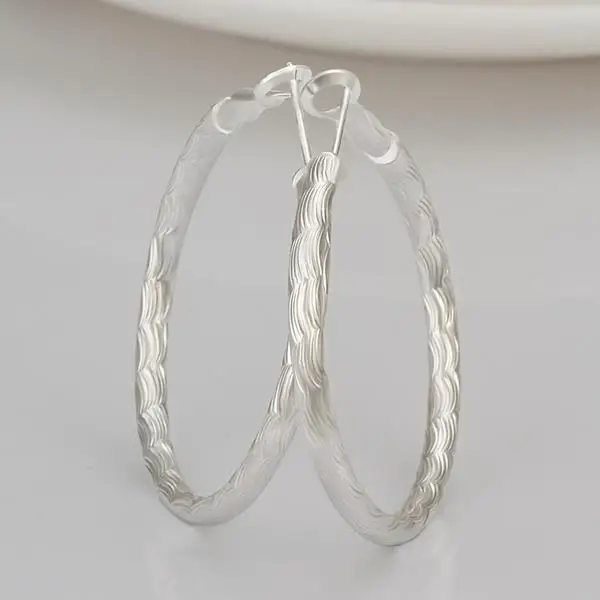 New Cicles 925 Pure silver Hoop earings prata brinco e341 gift box Free Fashion Jewelry | Украшения и аксессуары