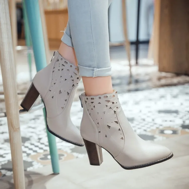 Женские ботильоны с круглым носком на каблуке размеры 34 46|boots fashion|fashion bootsboots for woman