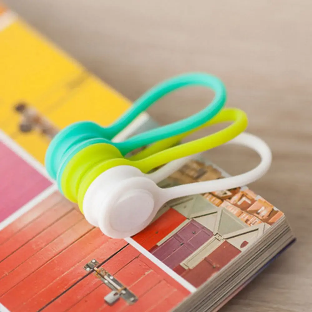 3pcs/pack Cute Magnet Earphone Cable Holder Clips Korean Fashion Stationary Cord Winder Organizer Desk Accessory Office Set|Письменный