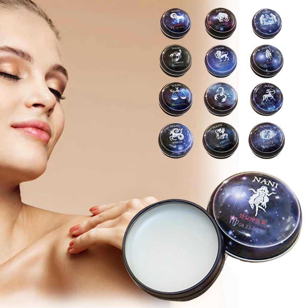 12 знаков Созвездие духи унисекс Зодиак волшебный Твердый Дезодорант Твердые духи портативный оловянный ящик бальзам для женщин мужчин