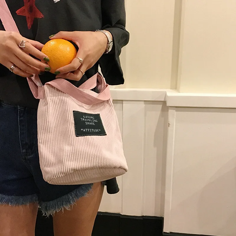 Повседневные сумки через плечо для женщин 2019 сумочка из рубчатого вельвета