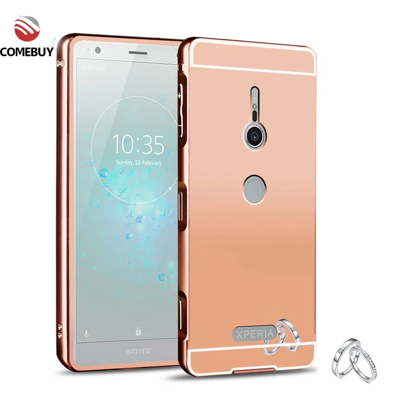 COMEBUY для Sony XZ2 чехол металлический телефона Зеркало задняя крышка тонкий каркас