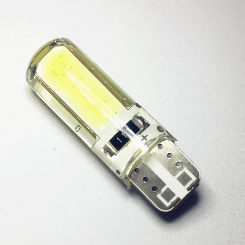 1 шт. T10 W5W LED 194 2825 WY5W COB авто парковочная Лампа 501 силиконовая оболочка для чтения
