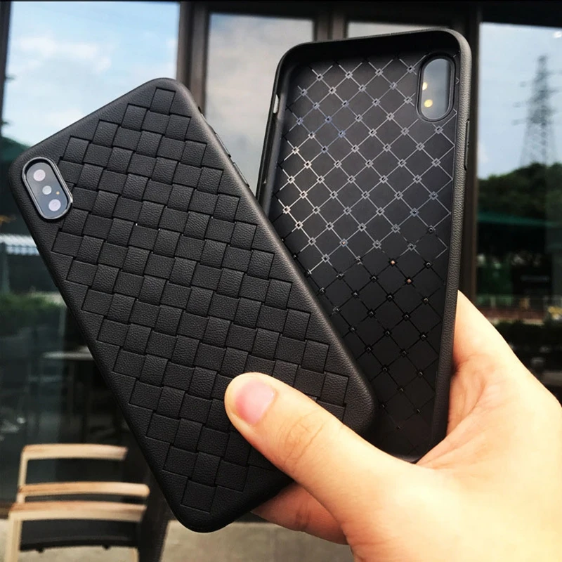 10 шт./лот для iphone X XR XS Max 6 6s Plus чехол плетеный кожаный силиконовый 8 plus 7 чехол|for