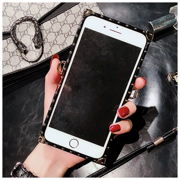10 шт. Роскошный розовый чехол через плечо с длинной цепочкой для iphone XS MAX XR 6 8 7 Plus