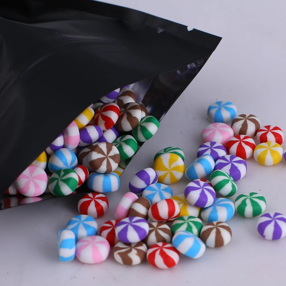 100 шт./лот матовые черные/Серебристые/черные мешочки из майларовой фольги