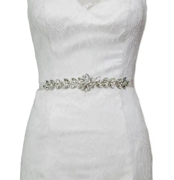 2016 модные чистый ручной работы свадебные ремни кристалл платье невесты