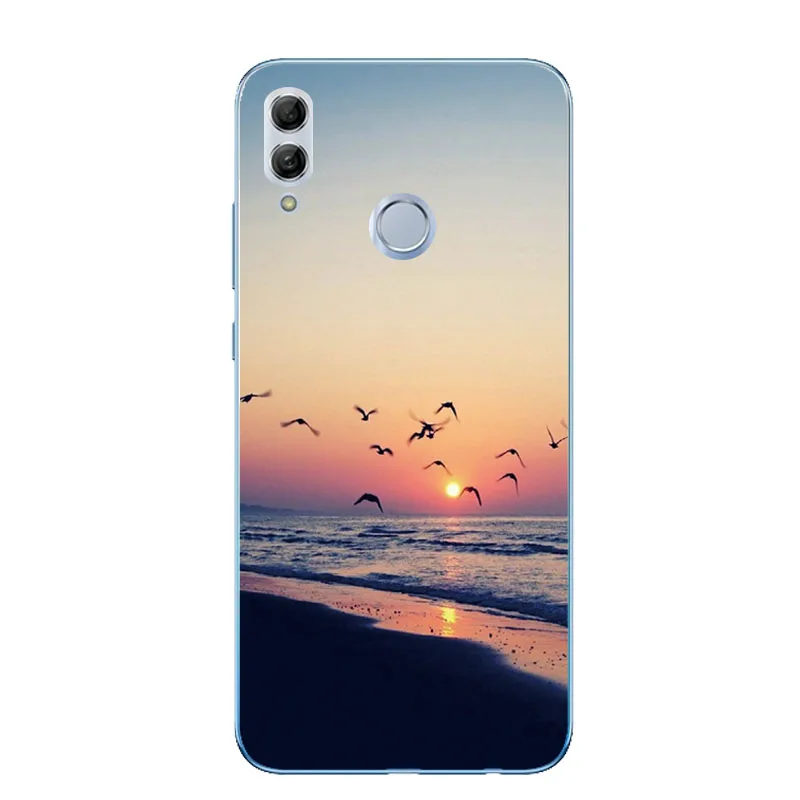 Чехлы для телефона Honor 10 чехол Lite силиконовый прозрачный с котом львом тигром