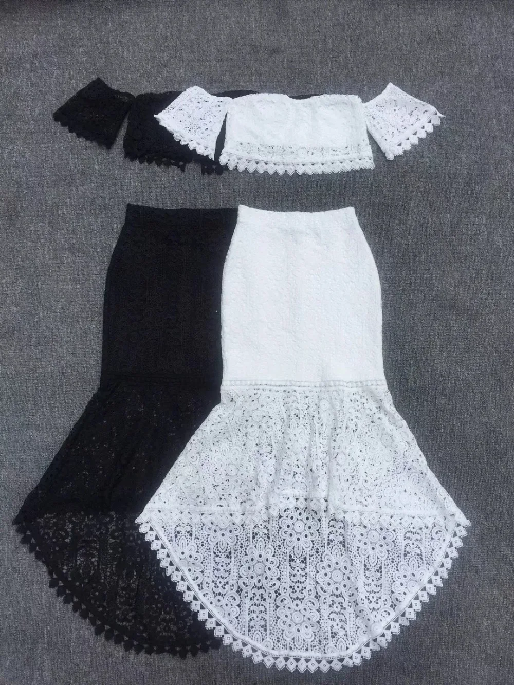 Женский облегающий комплект из 2 предметов белый черный бандажный