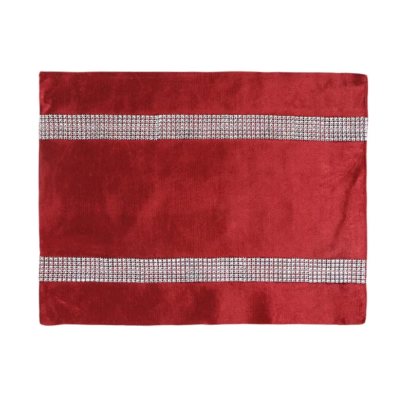 Red 40*30 см роскошные бархатные со стразами коврик для салфеток обеденный подставки под кружки Ресторан Свадьба фестиваль вечерние Декор для дома отеля - Цвет: Red