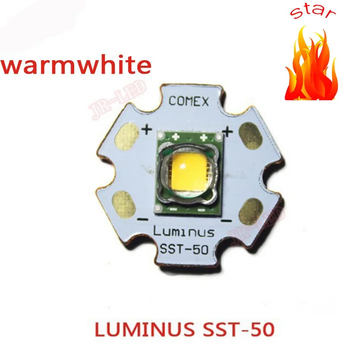 1 комплект Luminus 15 Вт SST-50 теплый белый светодиодный чип-излучатель 1300-1500LM 3,4-3,7 в 20 мм медная плата с водительской платой