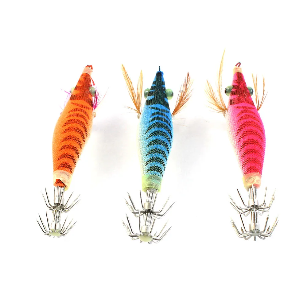 1pcs Saltwater Fishing Lure Shrimp Bait Squid Jig Tackle Hook 8CM/7.4G-2# hook | Спорт и развлечения
