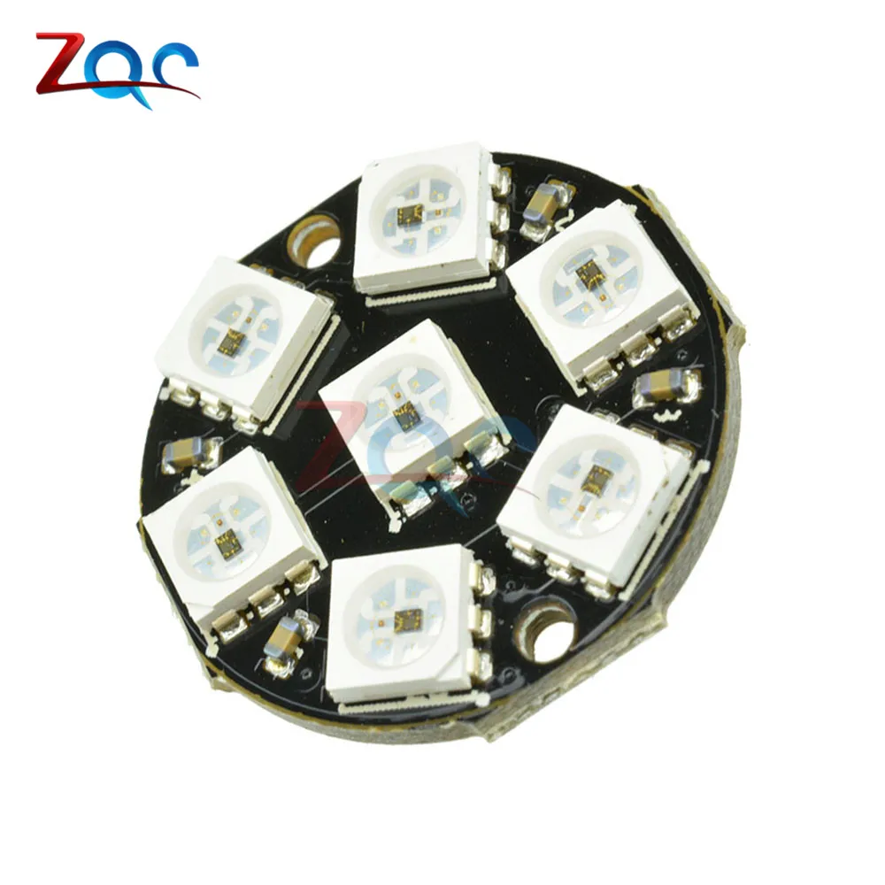 7 бит светодиодный WS2812 5050 RGB кольцевая лампа светильник LED со встроенным драйверы