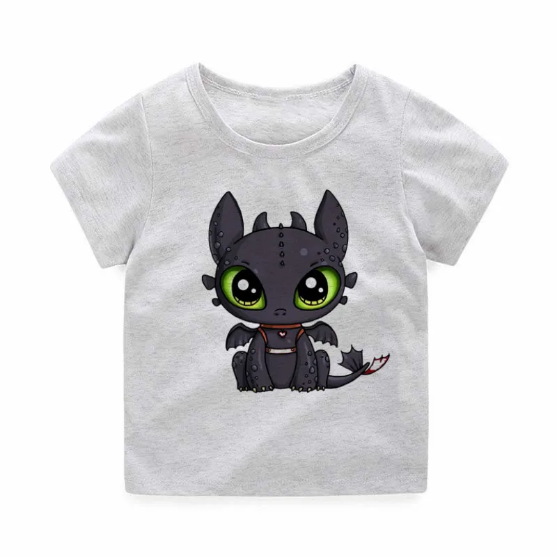 Детские футболки с принтом Беззубик в ночь Детская летняя забавная футболка