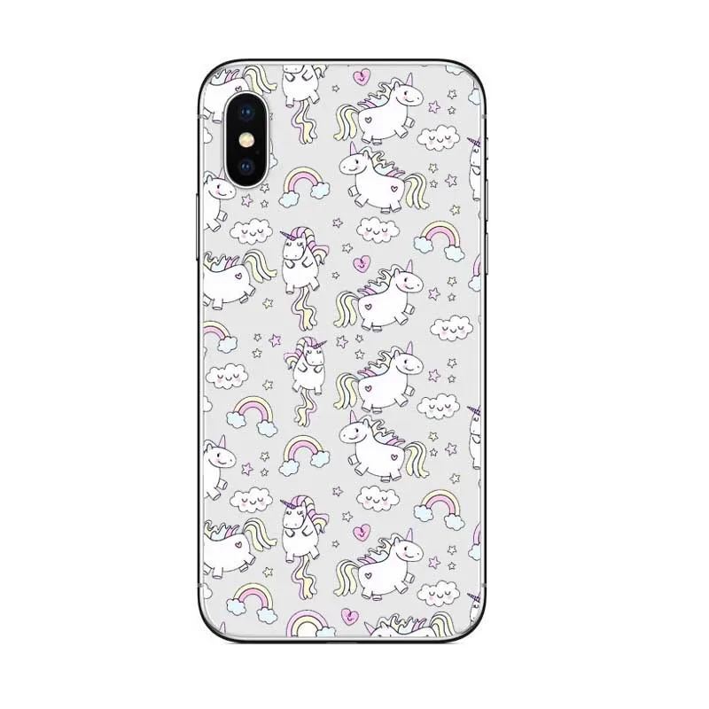 Новый милый Единорог Радужный Жесткий пластиковый Чехол для iPhone X XS XR MAX 5 6 7 8 Plus S SE