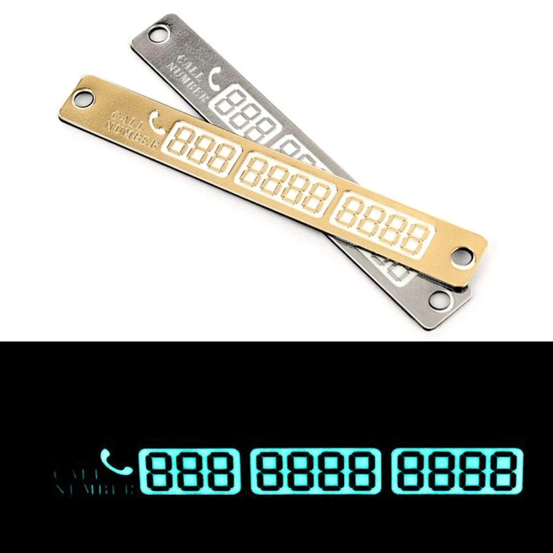 

Temporary Car Parking Card Sticker Telephone Number Card Notification Night Light Sucker Plate Car Styling Phone Number Card
