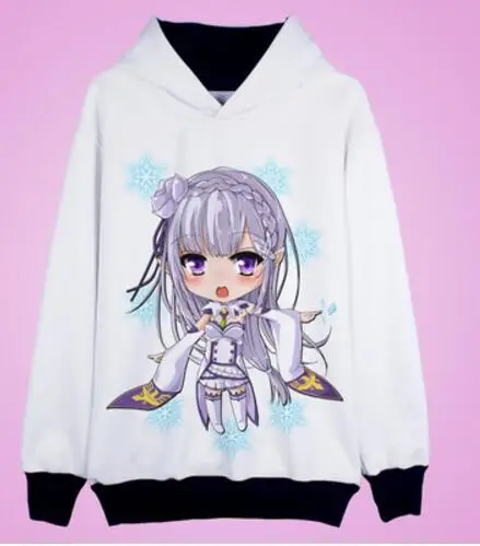 Re:Zero kara Hajimeru Isekai Seikatsu Twins Ram Rem Maid Косплей Костюм пуловер Толстовка пальто|pullover