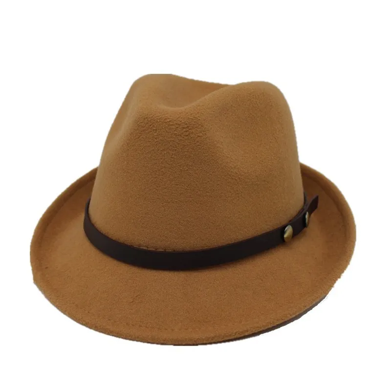Camel OZyc шерсть для женщин и мужчин Chapeau Femme Fedora шляпа для джентльмена сомбреро Элегантная Леди Трилби церковный Дерби Клош солнцезащитная Кепка - Цвет: Camel