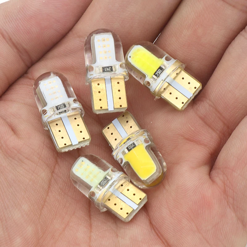 10 шт. Авто T10 холодный белый 194 W5W 168 COB 8 SMD кварцевая Автомобильная светодиодный