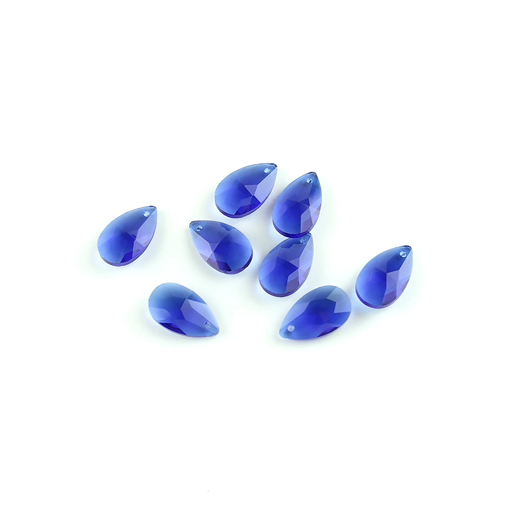 Medium Blue 100pcs/Lot Glass Chandelier Pendants Crystal Teardrop Lamp Prisms 16mm Beads DIY Ceiling Accessories Hot Sale | Освещение