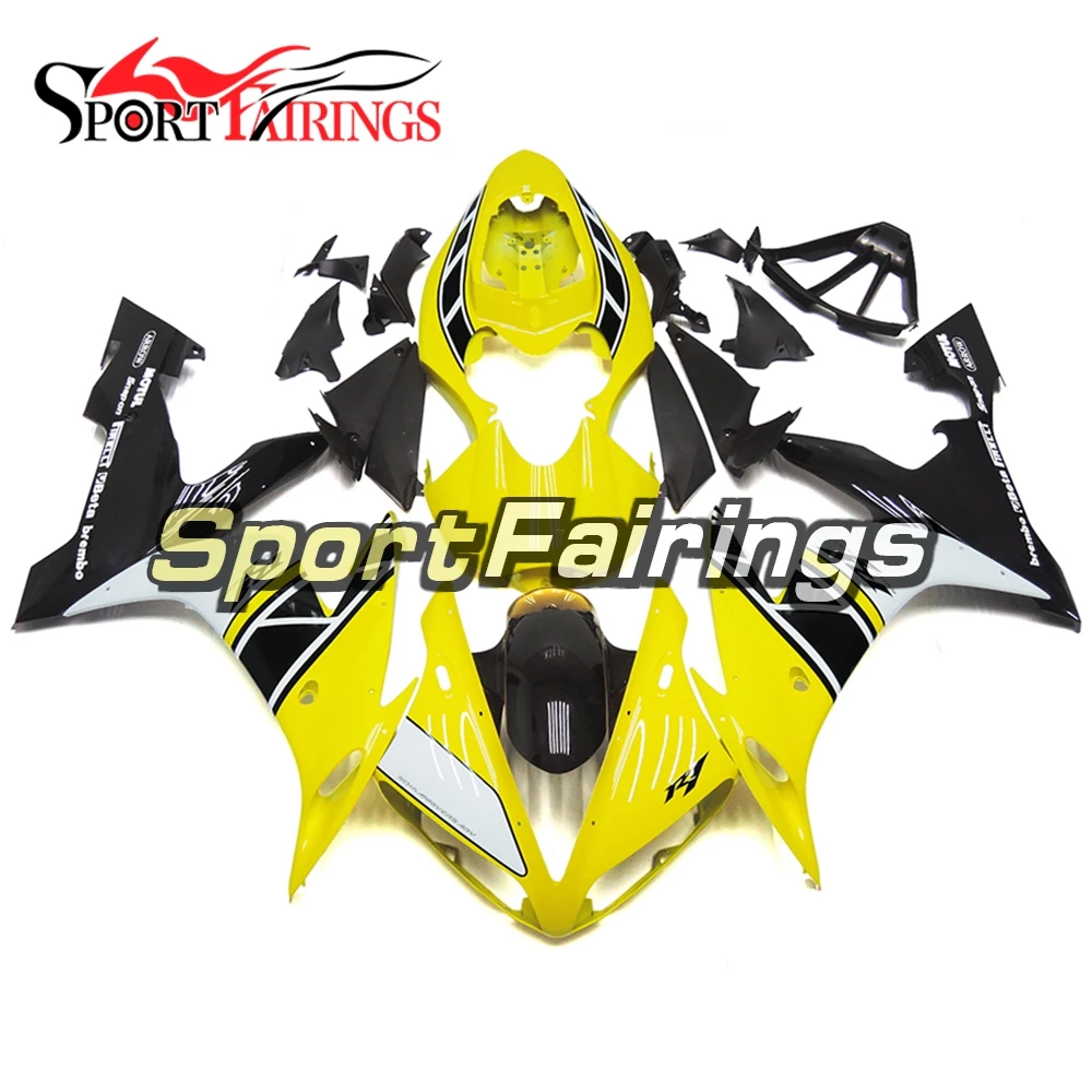 Черный Желтый ABS пластик впрыска полная Обтекатели для Yamaha YZF1000 R1 2004 2005 2006