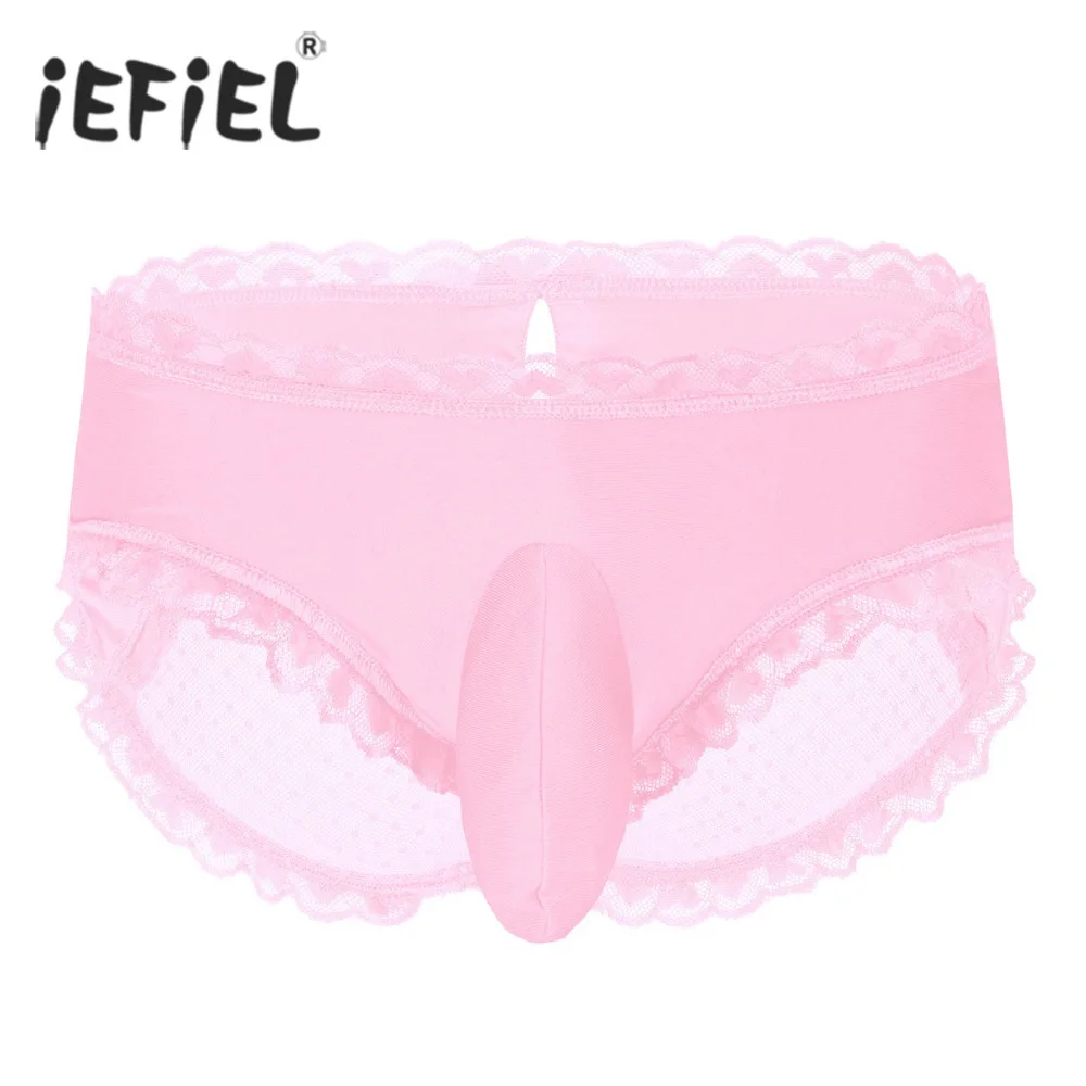 

IEFiEL, мужское нижнее белье, трусы для геев, кружевные, бандажные, с мешочком, сексуальные, Wetlook, прозрачные, бикини, трусы, нижнее белье, трусы