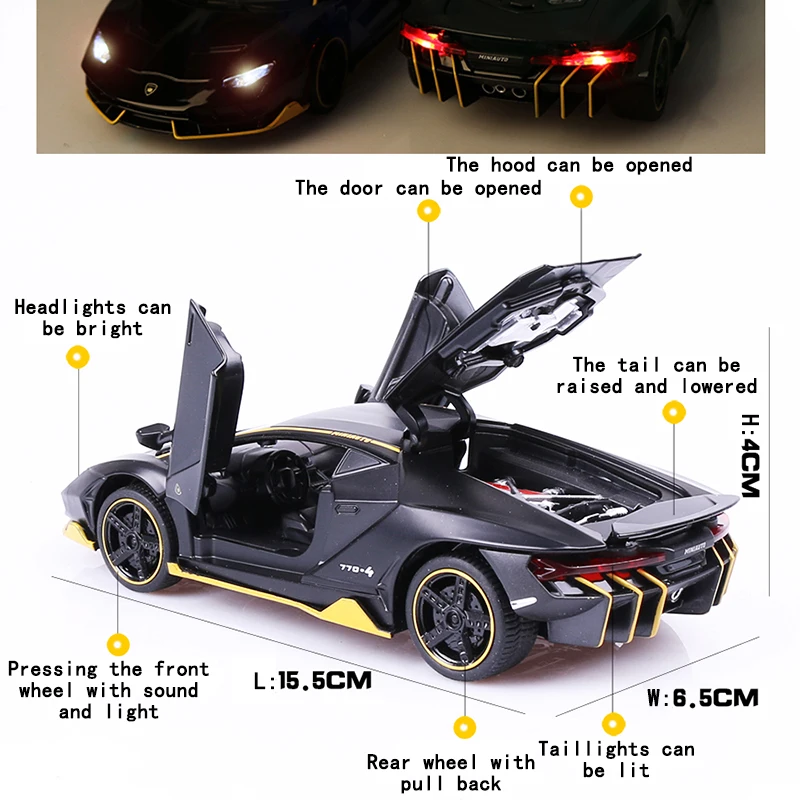 LP770 спортивный автомобиль сплав модель автомобиля дверь оттягивается детский