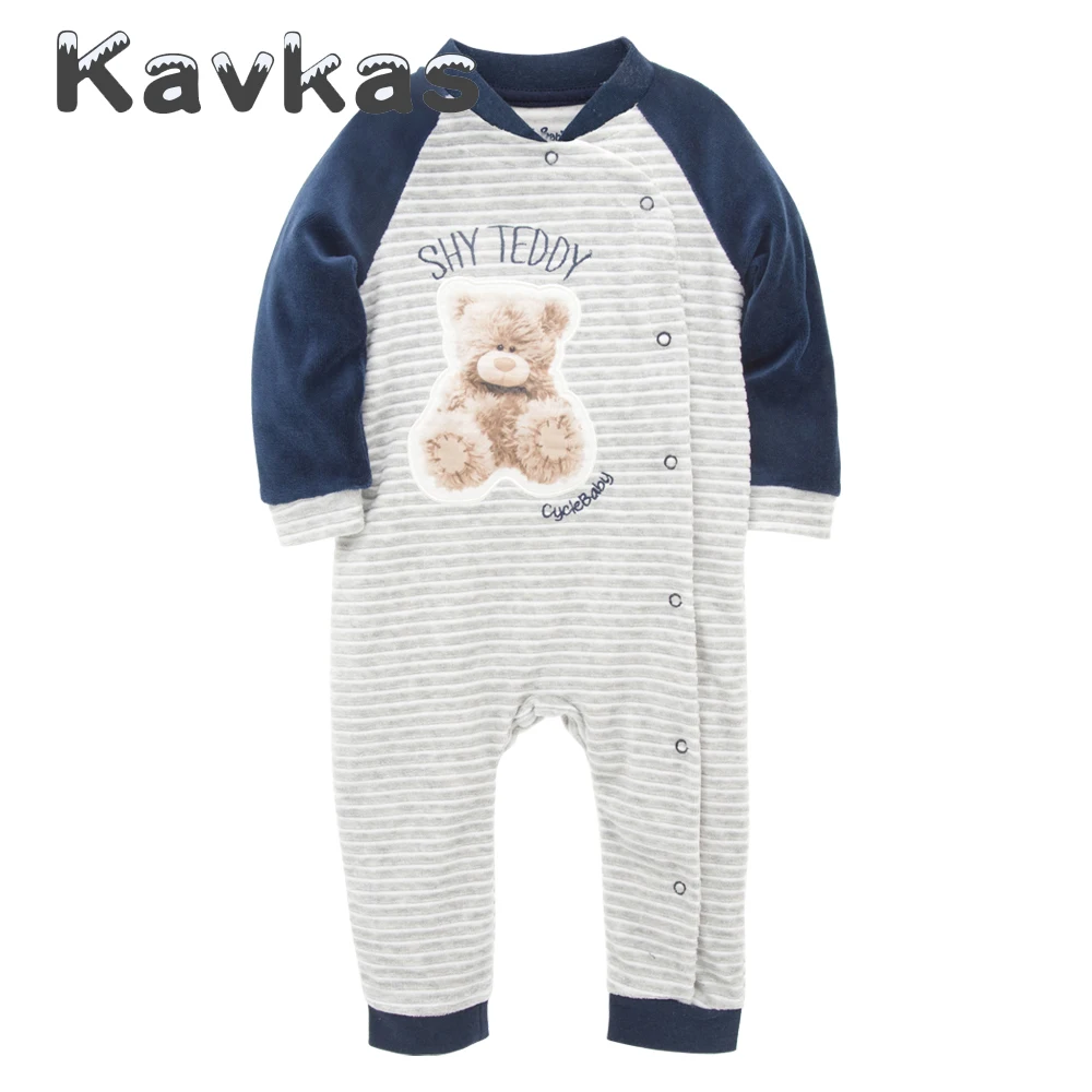 Kavkas/Коллекция года, одежда для маленьких девочек зимняя теплая одежда с длинными рукавами roupa de bebes, Комбинезоны для младенцев, пижамы для мальчиков