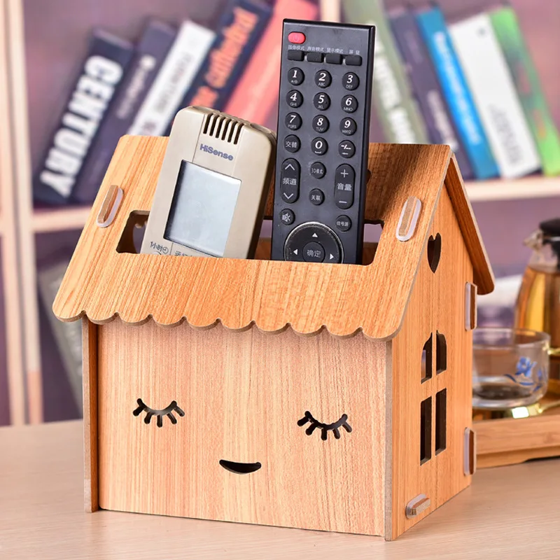 Hot Style Wooden House Tissue Box Multi-Functional Living Room Paper Remote Storage Desktop Decoration | Дом и сад