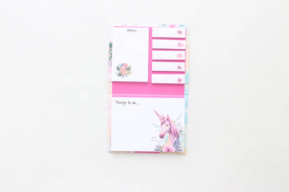 Domikee милый мультяшный Единорог набор липких заметок книга kawaii школьный студенческий клейкий ярлык блокнот-стикер Подарочные канцелярские товары