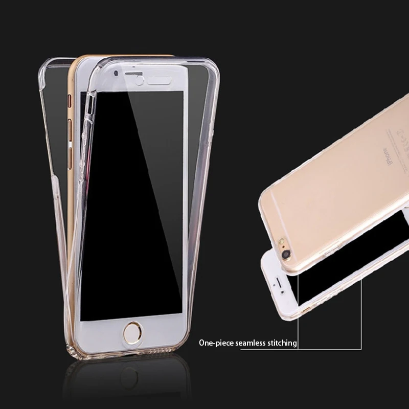 360 градусов полный корпус телефона чехол для iPhone 7 8 6 6s Plus X XS Max XR 5 5S SE Мягкий
