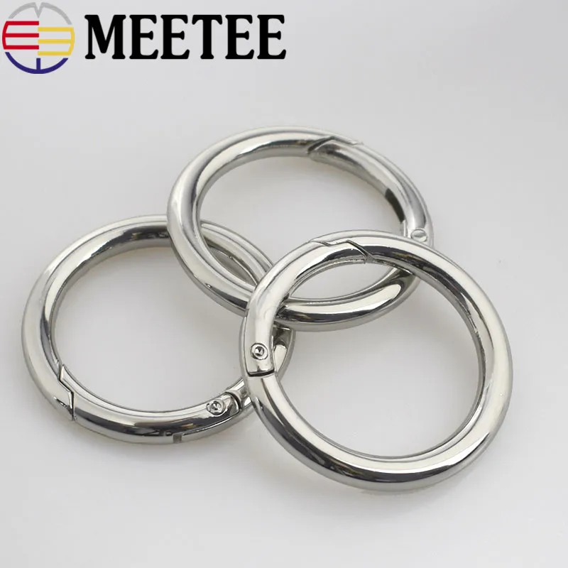 2 шт. Meetee 38 мм сумка круглый кольцо Пряжка металлические серебряные пакеты для
