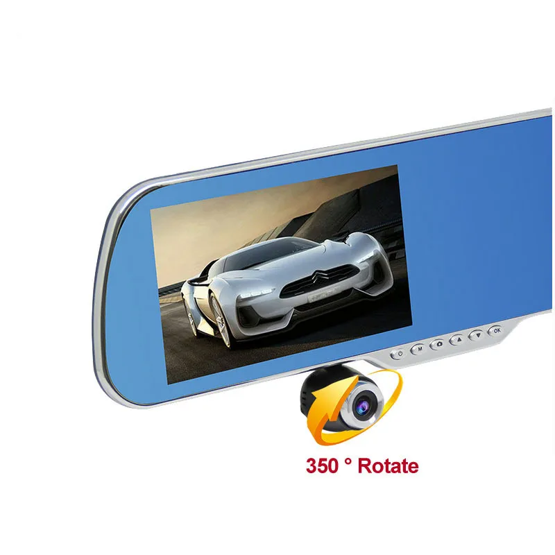 Ecartion 5&quot Car DVR GPS Navigation Wifi Android Full HD 1080P Camera Dual Lens Parking Rearview Mirror Video Recorder - купить по