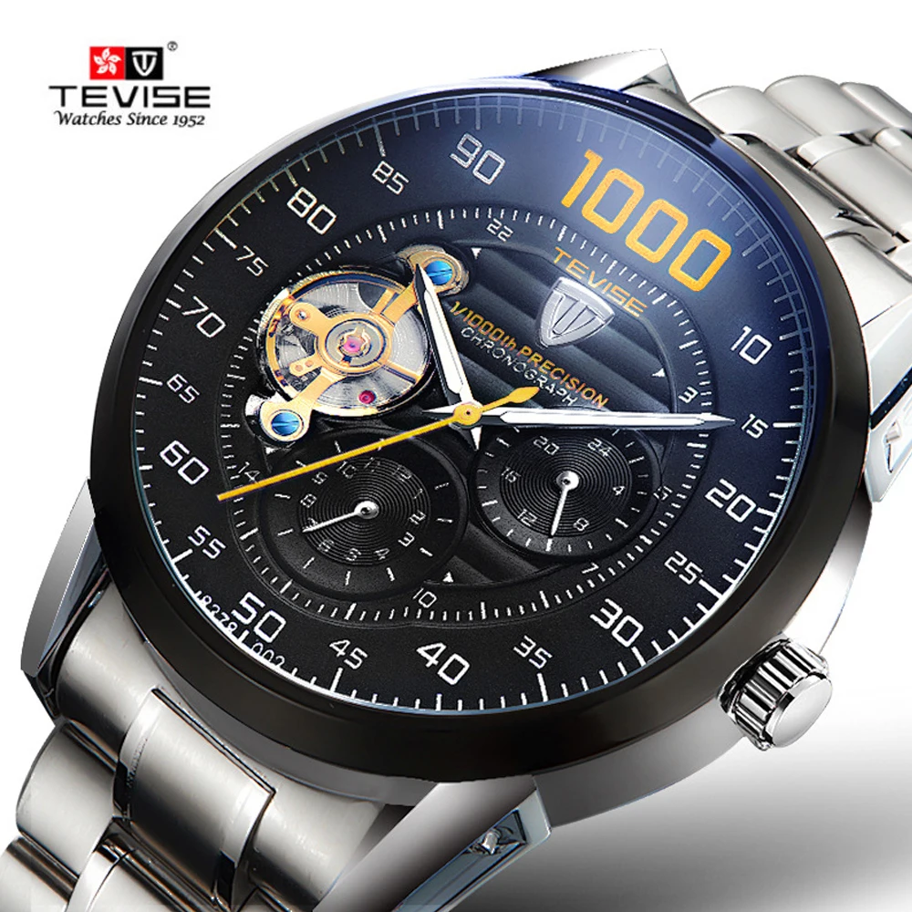Relogio Automatico Masculino Лидирующий бренд TEVISE Новые Роскошные автоматические часы