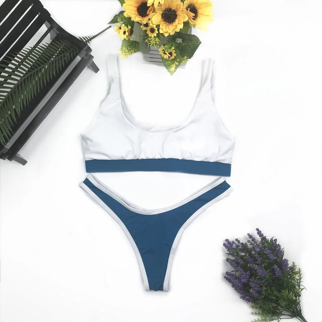 Женский купальный костюм корейские бикини комплект плотный 2019 модный принт