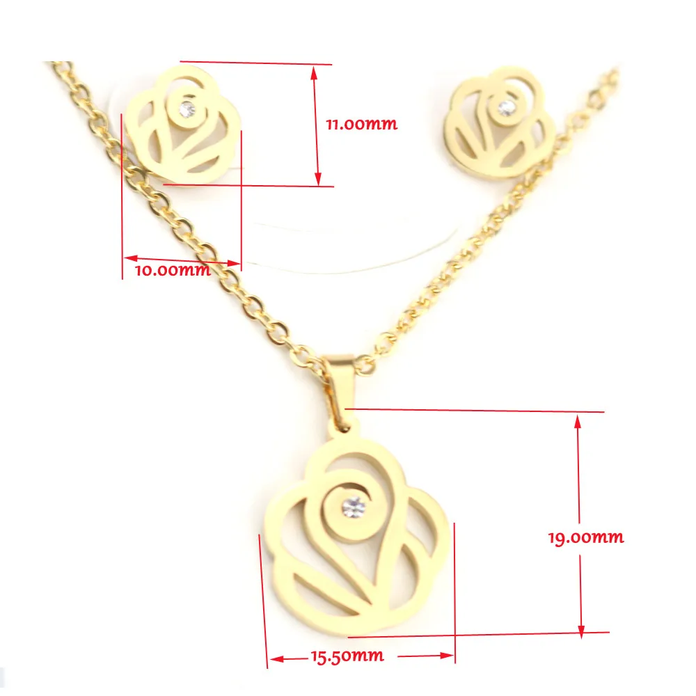Fulaijewelry Ювелирные наборы палку Камень Золото Цвет Нержавеющая сталь высокое