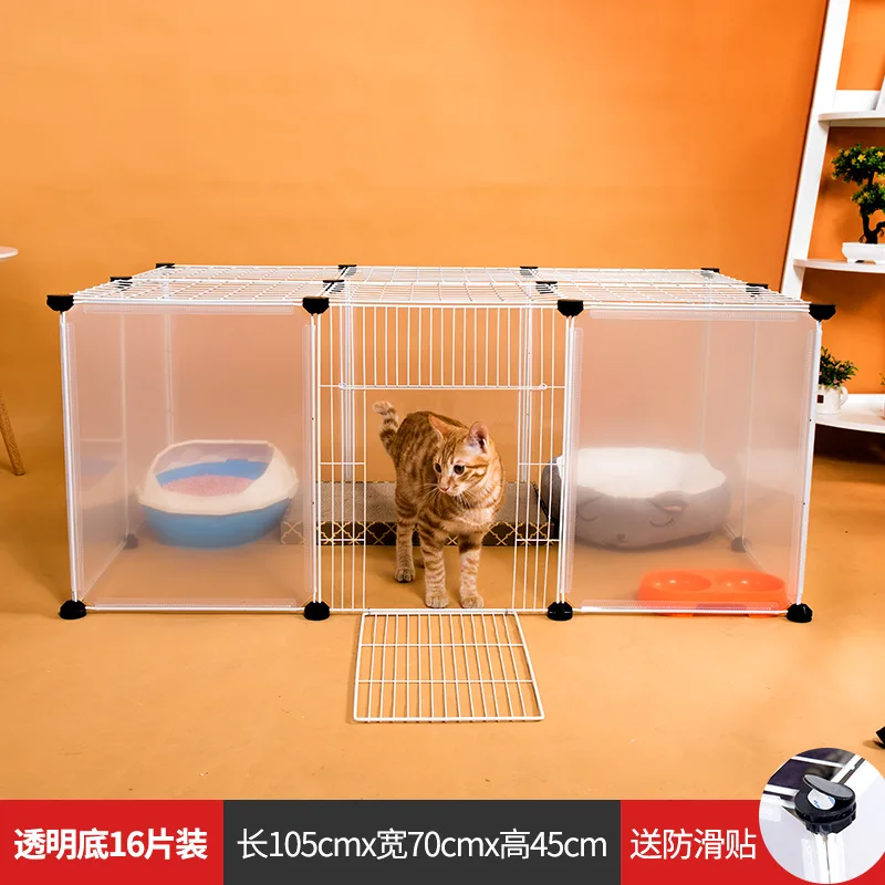 Кошка клетке отечественных kittenVilla DIY Комбинации двухэтажные забор анти-джампинг кошка забор Indoor Cathouse Кошкин дом поставки - Цвет: B
