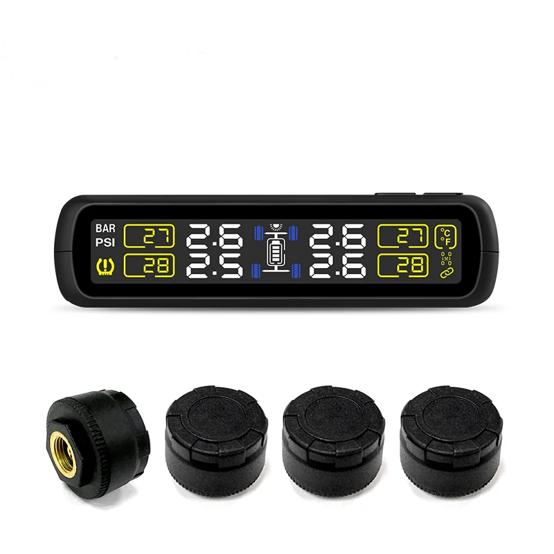 T881B TL TPMS сигнализация давления в шинах с 4 внешними датчиками и PSI BAR два оповещения