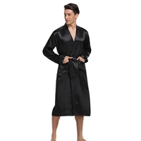 new black men satin rayon robe gown solid color kimono bath nightwear lounge casual male nightgown sleepwear home wear