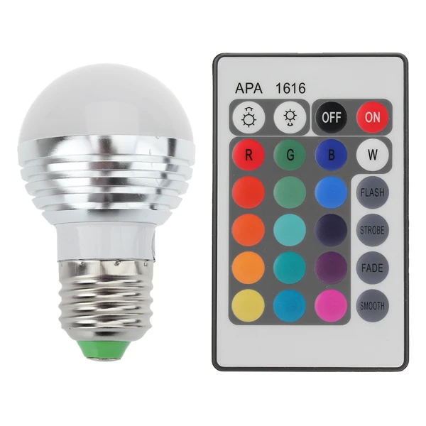 3 Вт RGB E27 16 видов цветов Светодиодная лампа прожектор 85 265 в + ИК пульт