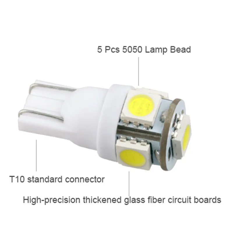 Leite 100 шт. высокое качество супер BrightsLight 194 168 w5w t10 Led 5050 5SMD лампа для инструментов