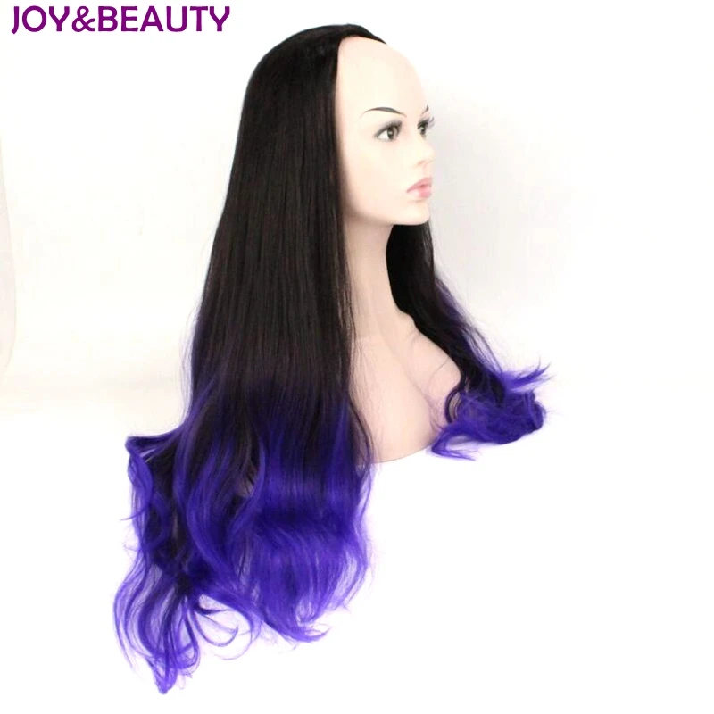 JOY & BEAUTY женский темно фиолетовый синтетический парик длинные волнистые волосы