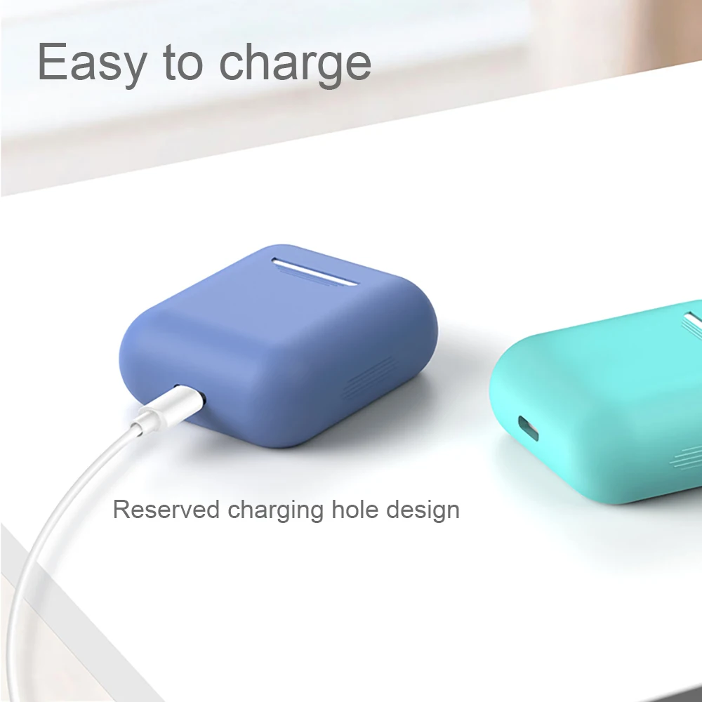 Мягкий силиконовый чехол для наушников AirPods с Bluetooth защитный Apple Air Pods зарядное
