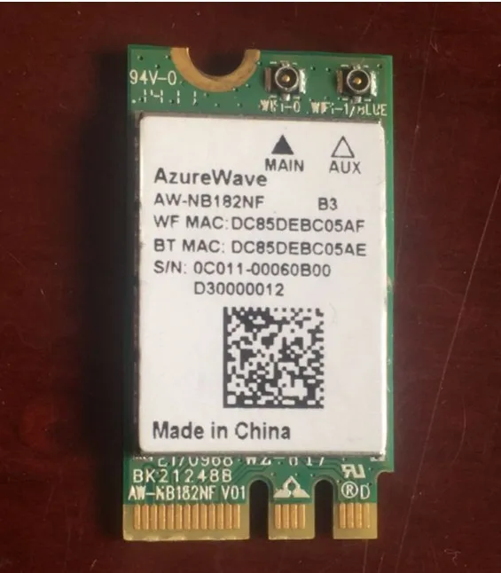 Беспроводная карта адаптера для Toshiba Wi Fi + Bluetooth NGFF AzureWave с поддержкой и bluetooth