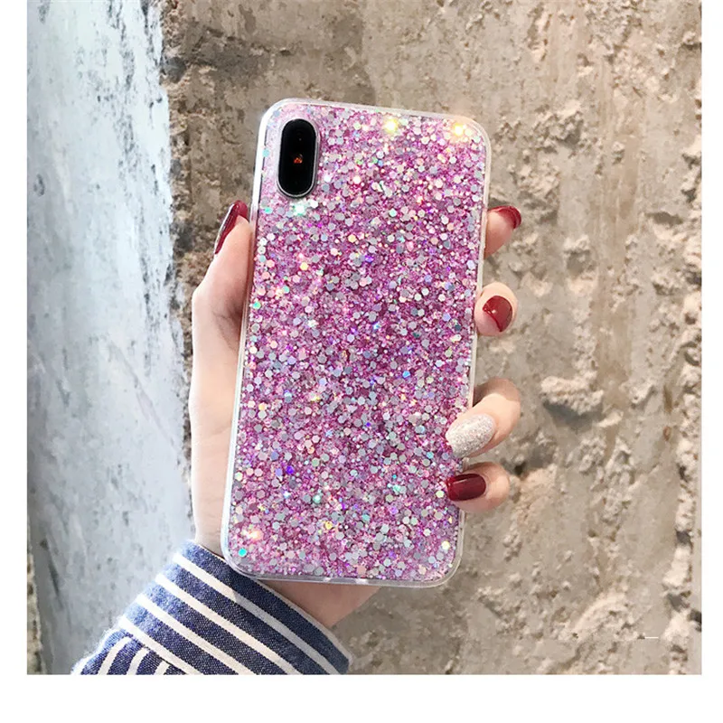 Блеск порошок блестки мягкий чехол для samsung Galaxy S10 Lite plus M10 A20 A30 A40 A50 A70 J4 J6 A7 A6 A8 A9S fundas чехол