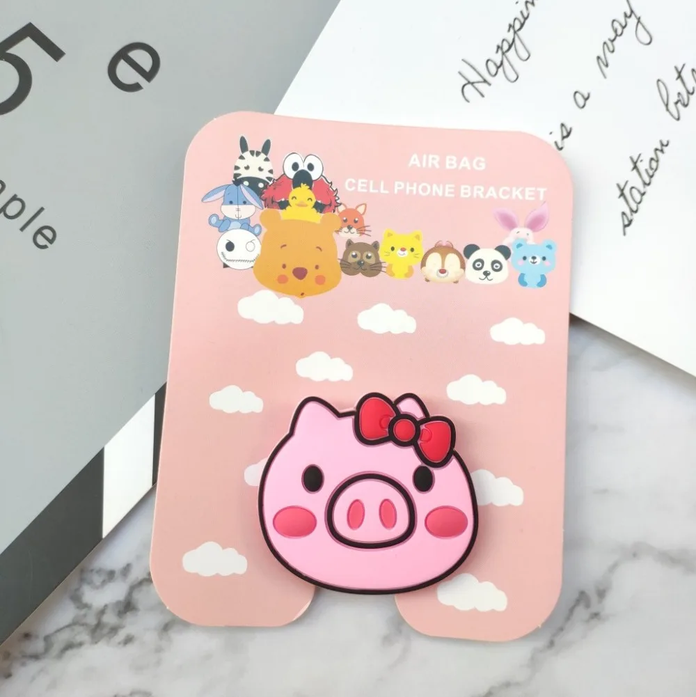 Red Bow pig Универсальный кронштейн-подставка для телефона, расширяющаяся подставка, растягивающийся держатель для телефона, милая мультяшная подставка для iphone 6s 7 8 X XS MAX XR - Цвет: Red Bow pig