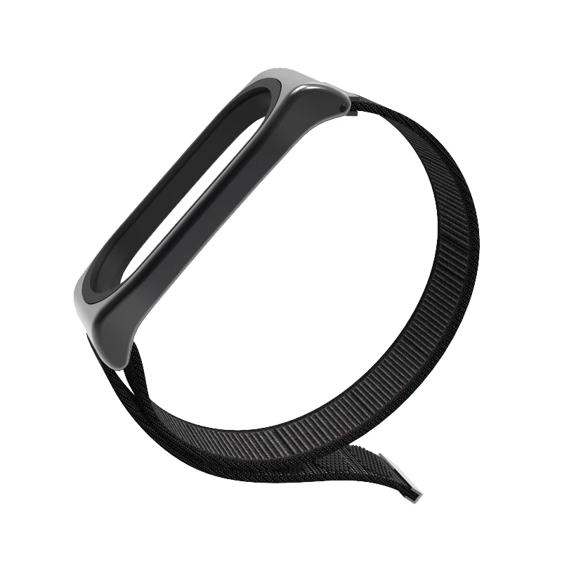 Black Нейлоновый ремешок на запястье для Xiaomi mi band 4, браслет Correa mi Band 4, ремешок для Xiaomi mi band 3, аксессуары для умных часов Pulseira - Цвет: Black