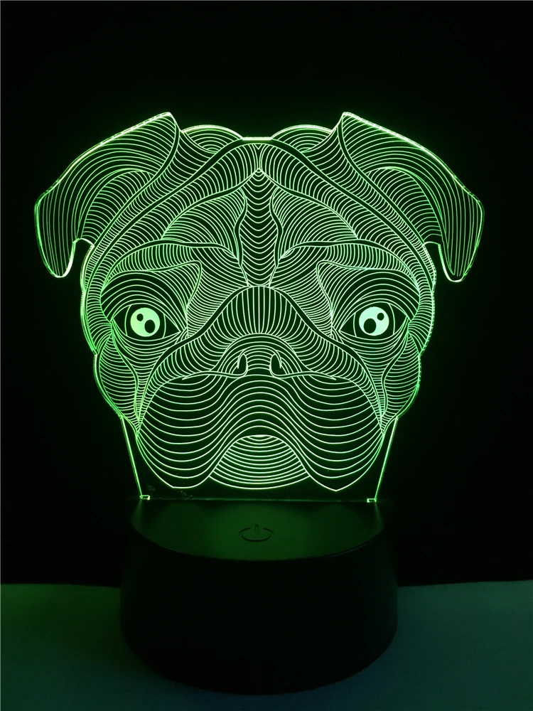 3D милая собака Goggy Shar Pei Форма собаки светодиодный светильник ночник для ребенка