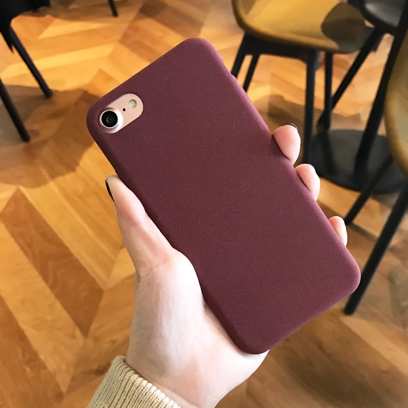 Чехол ENCHICAS Fashion Simple Full Matte Slim-Fit Flexible TPU для iPhone X 7 8 6 6S S Plus, устойчивый к ударам и царапинам.